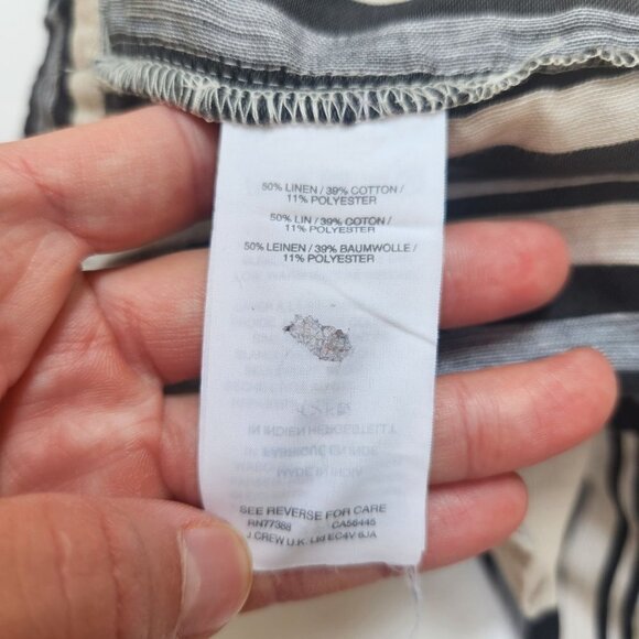 Madewell Linen Blend Grey Black Evelyn Stripes Pull On Shorts Women's S - Picture 7 of 9